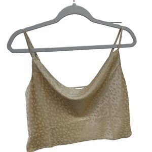Forever 21 Crop Top Womens Small Gold Leopard Party Sorority Preppy Y2K Club Bar